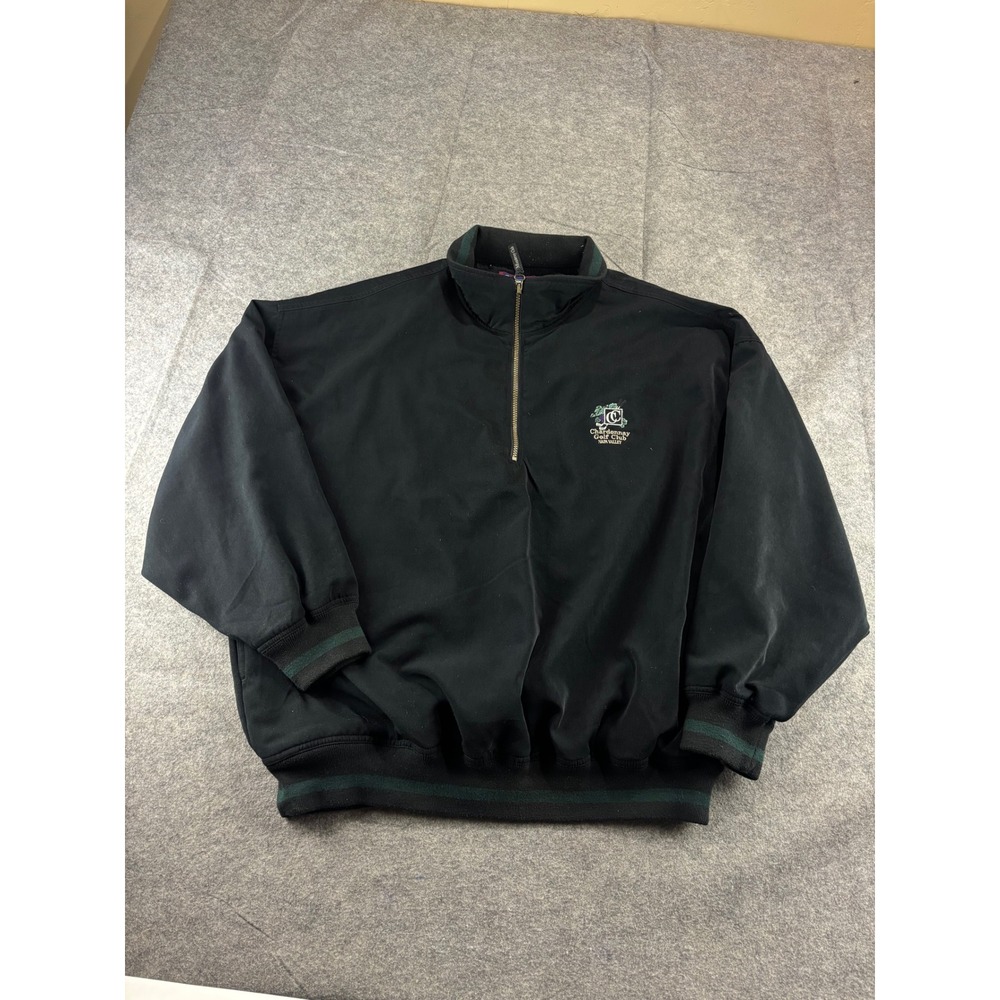 Monterey Club Mens XXL Black Quarter Zip Windbreaker Chardonnay Golf Club Napa